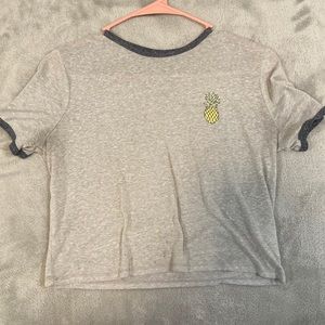 Aeropostale gray pineapple crop top